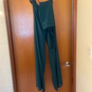 Forest Green Palazzo Pant and halter top set
